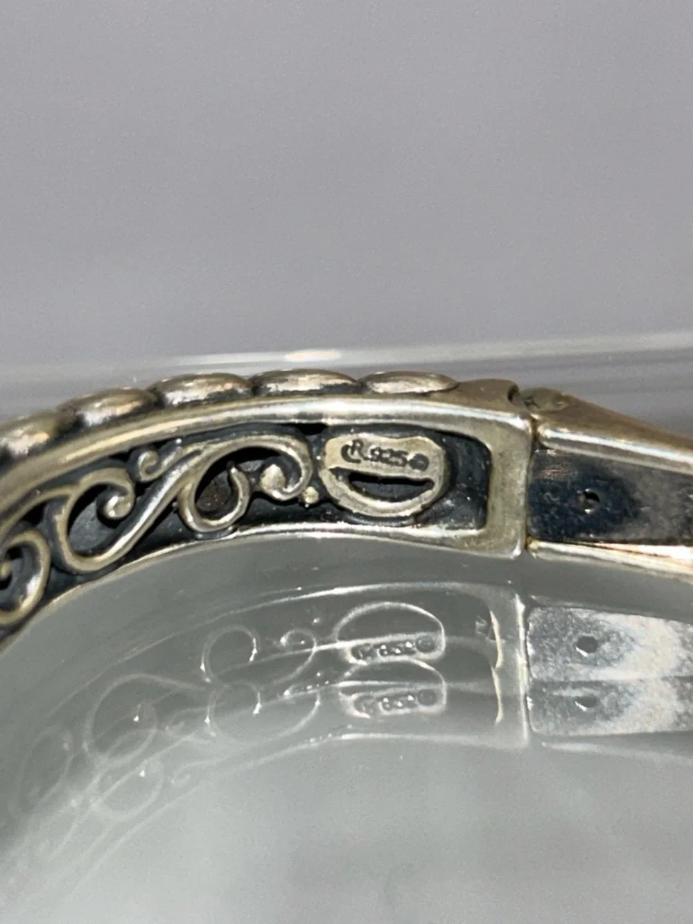 NWOT Carolyn Pollack Sterling Silver Genuine Rose Quartz Doublet Cuff Bracelet